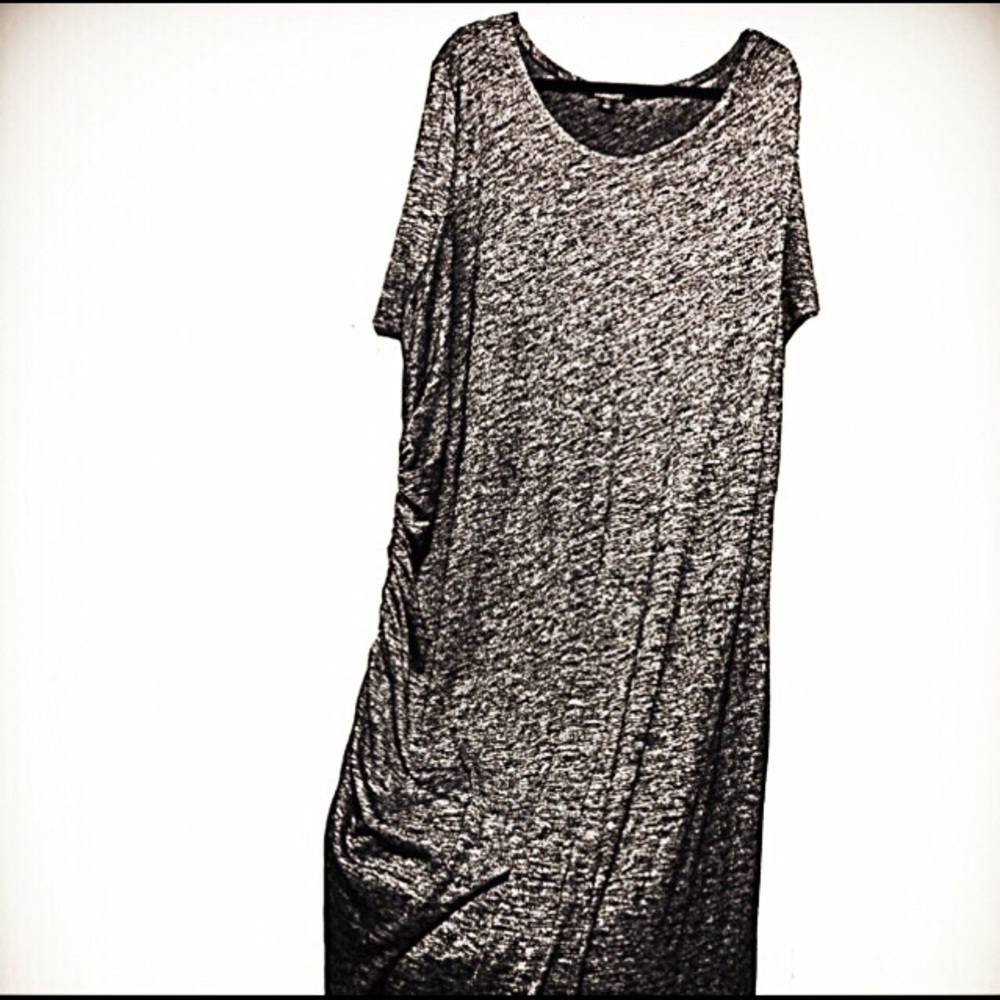 Dress-Maxi Black Heather Knit w/Ruching 2x - Picture 3 of 5
